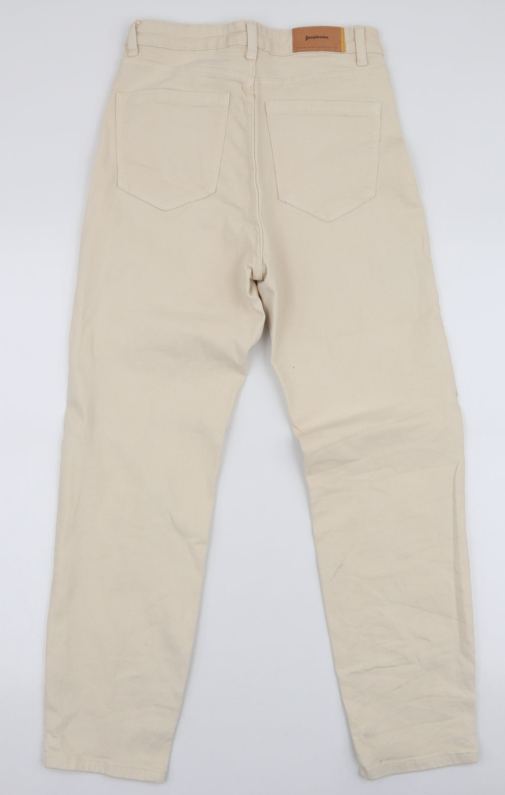 Stradivarius Womens Yellow  Cotton Mom Jeans Size 10 L27 in Slim Zip