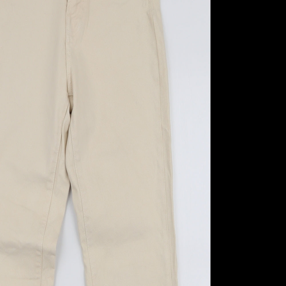 Stradivarius Womens Yellow  Cotton Mom Jeans Size 10 L27 in Slim Zip