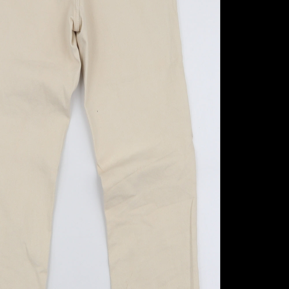 Stradivarius Womens Yellow  Cotton Mom Jeans Size 10 L27 in Slim Zip