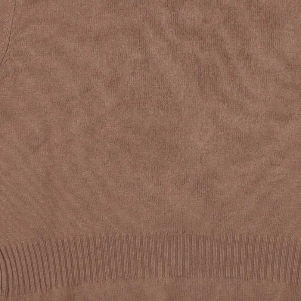 Natan Collection Womens Brown  Silk Basic Blouse Size 4 Round Neck