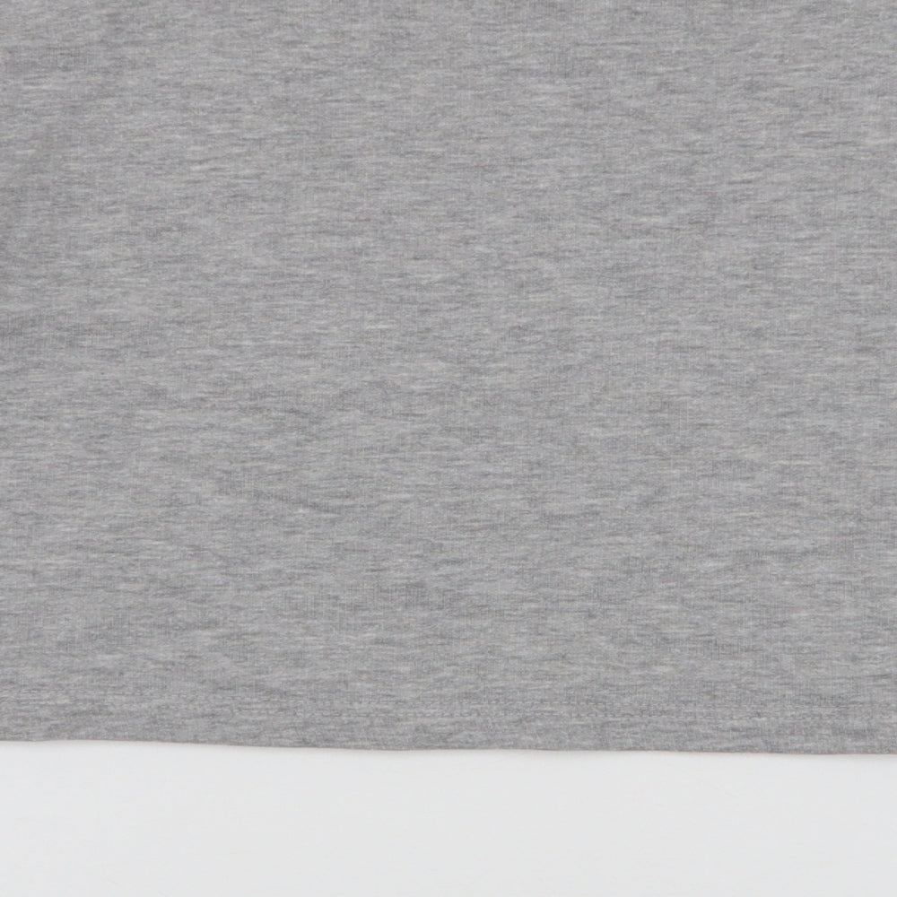 Boohoo Womens Grey Striped Polyester Pullover Sweatshirt Size 12  Pullover