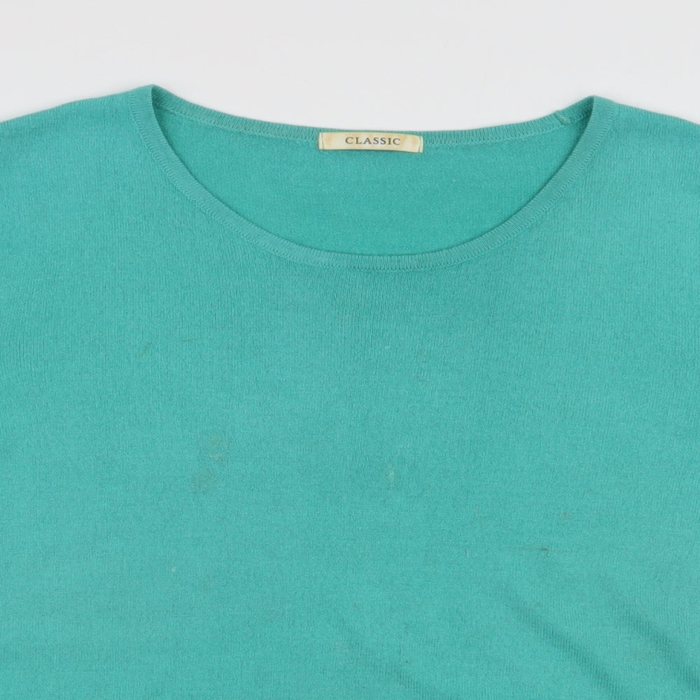 Marks and Spencer Womens Blue  Acrylic Basic T-Shirt Size 20 Round Neck