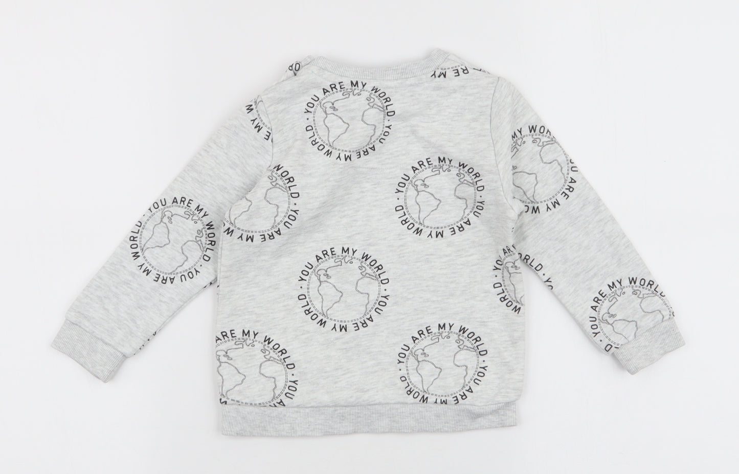 F&F Baby Grey  Cotton Pullover Jumper Size 12-18 Months  Snap - World