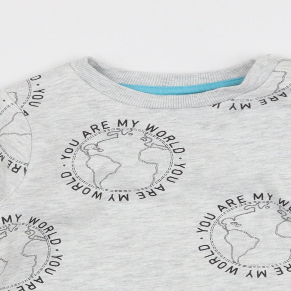 F&F Baby Grey  Cotton Pullover Jumper Size 12-18 Months  Snap - World