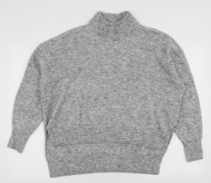 H&M Womens Grey High Neck  Polyamide Pullover Jumper Size S