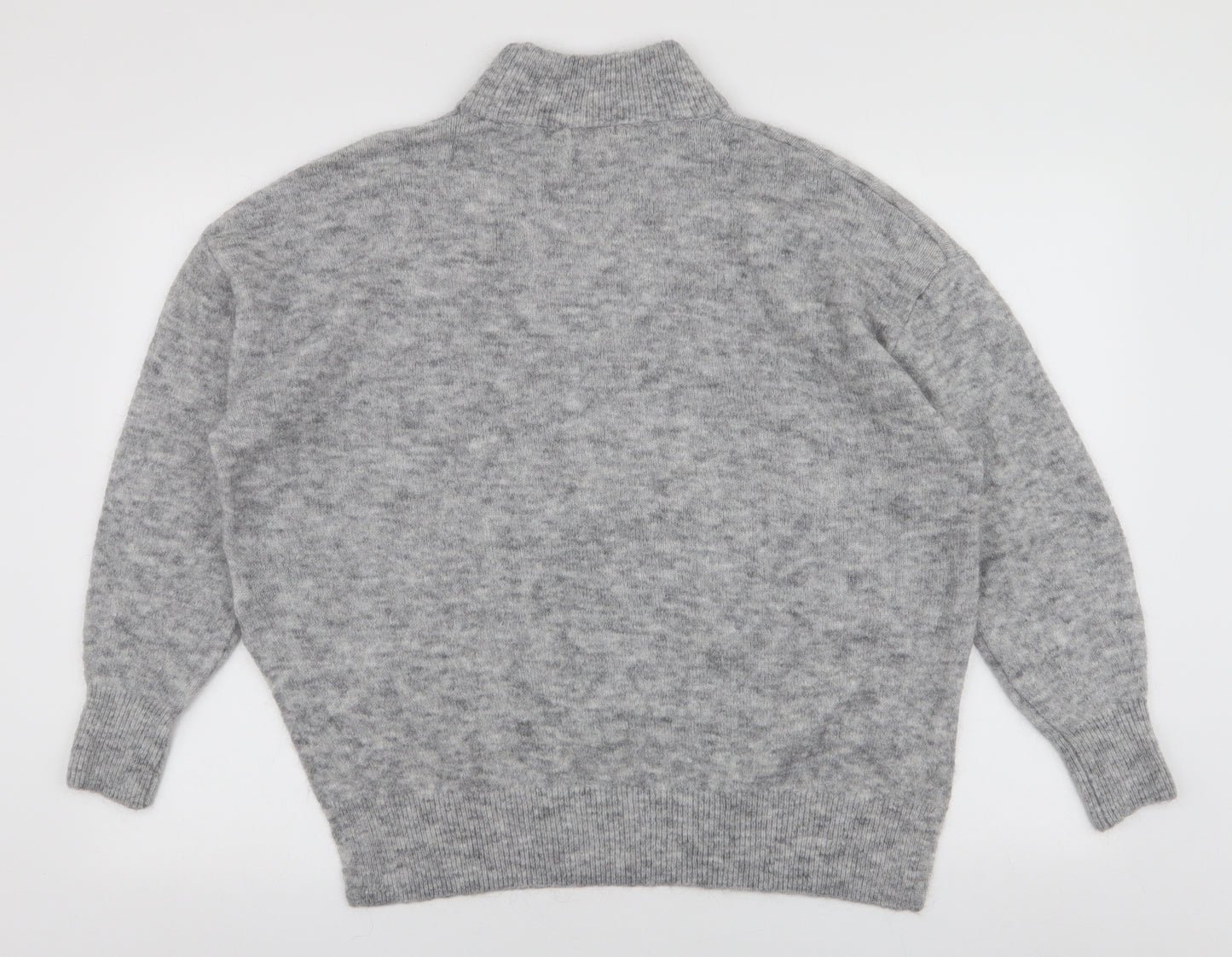 H&M Womens Grey High Neck  Polyamide Pullover Jumper Size S