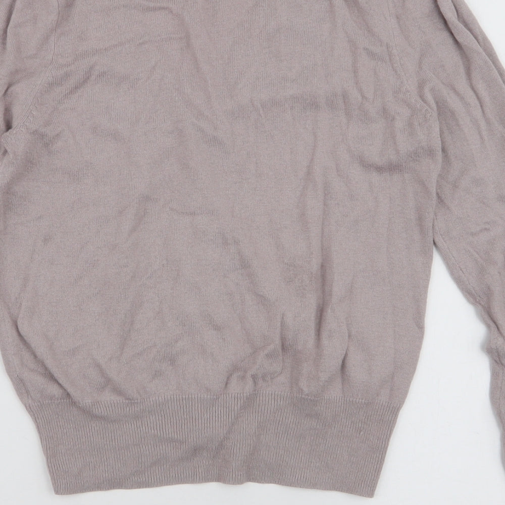 Marks and Spencer Womens Grey V-Neck  Viscose Cardigan Jumper Size 12