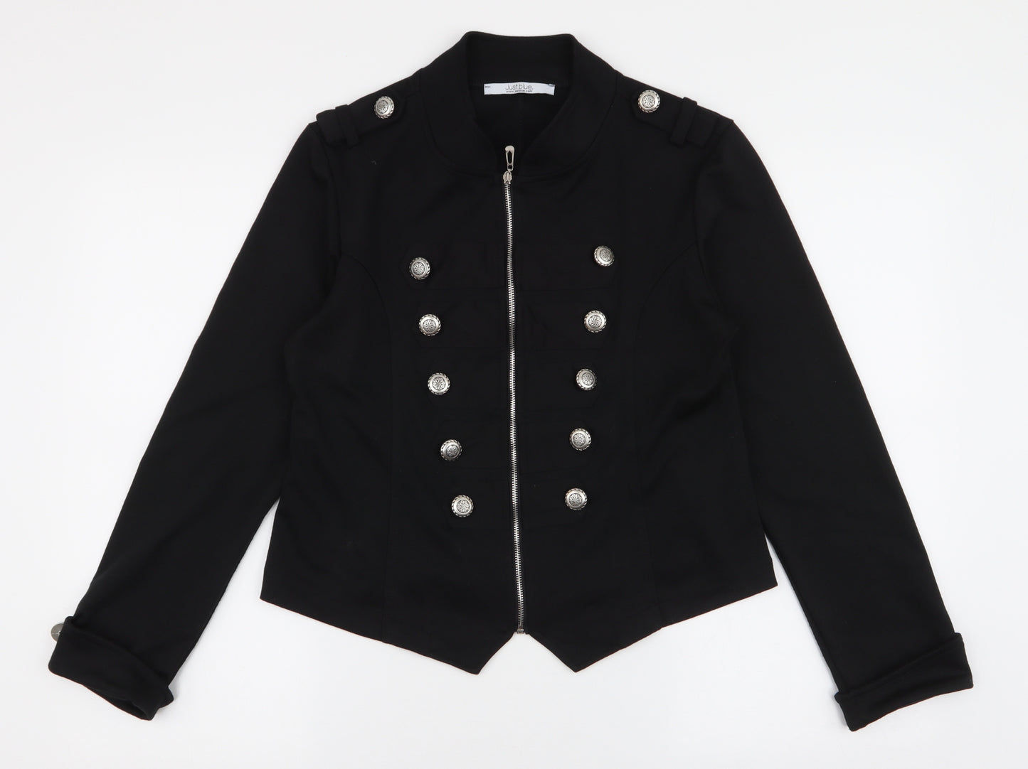 Just Blue Womens Black   Jacket  Size 14  Zip