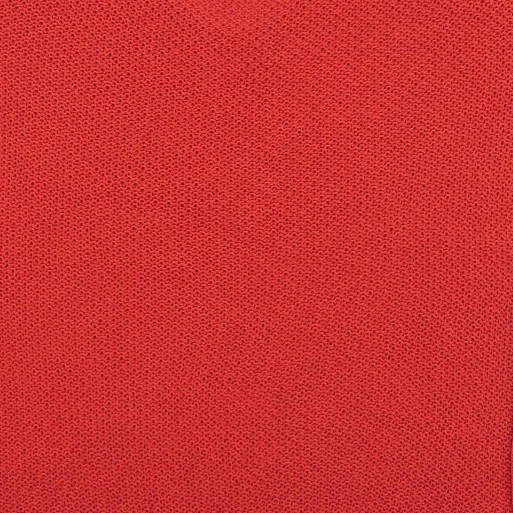 F&F Womens Orange V-Neck  Acrylic Pullover Jumper Size 14