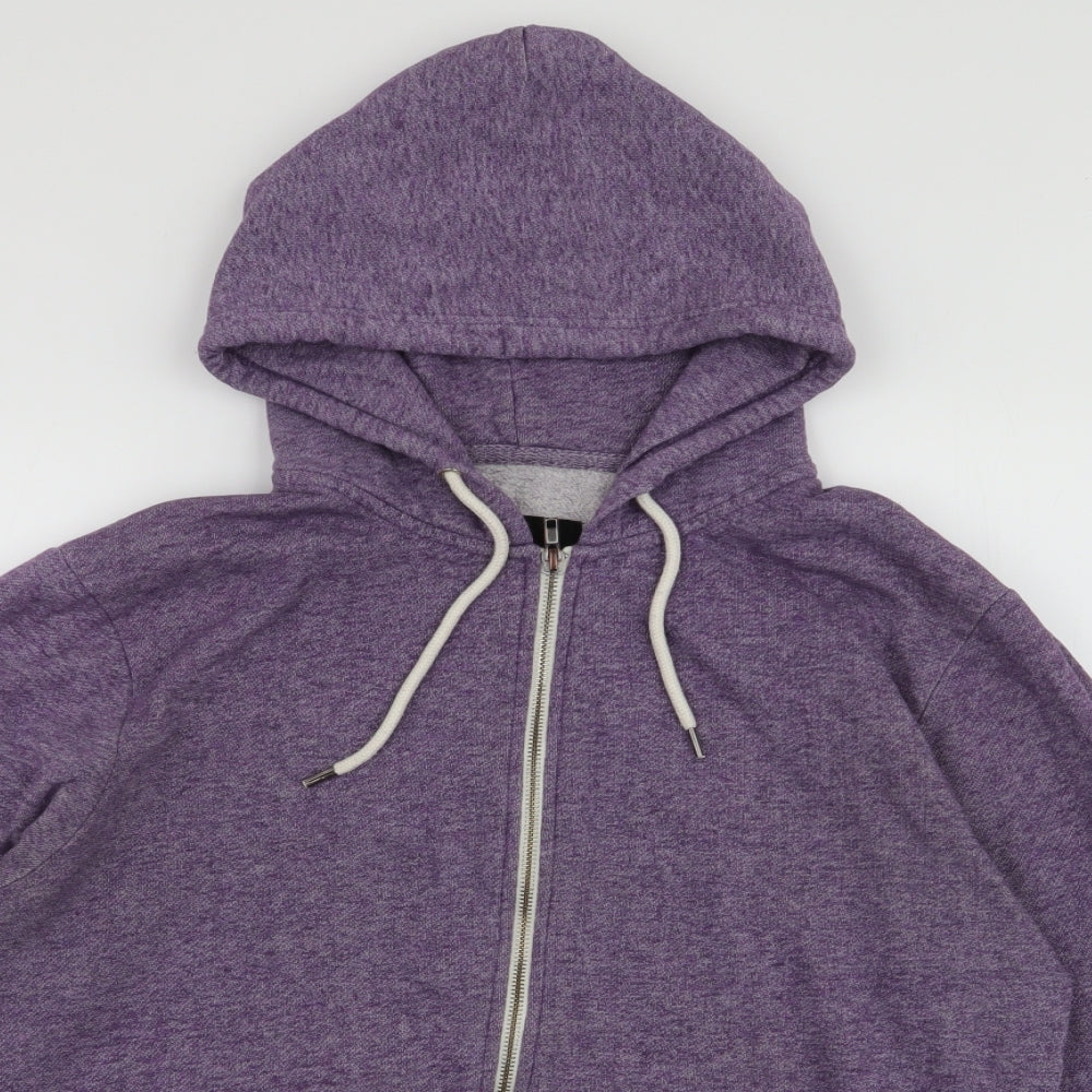 Cedar Wood State Mens Purple  Polyester Full Zip Hoodie Size M