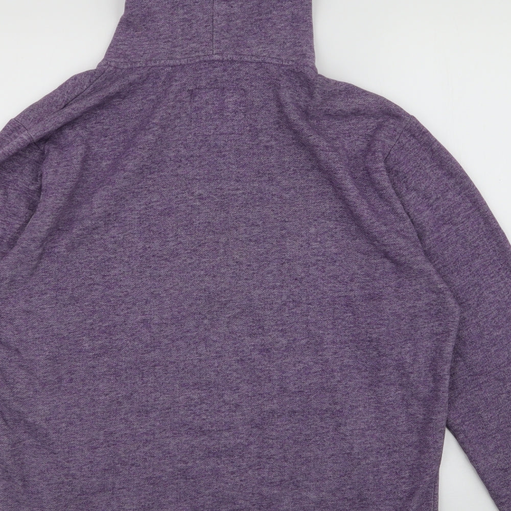 Cedar Wood State Mens Purple  Polyester Full Zip Hoodie Size M