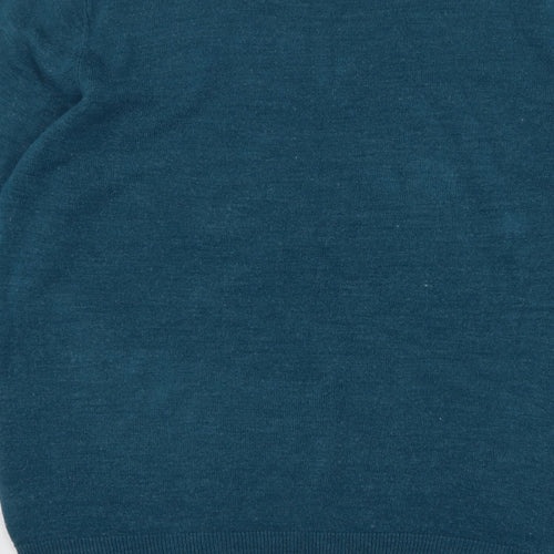 Cedar Wood State Mens Blue Round Neck  Acrylic Pullover Jumper Size M