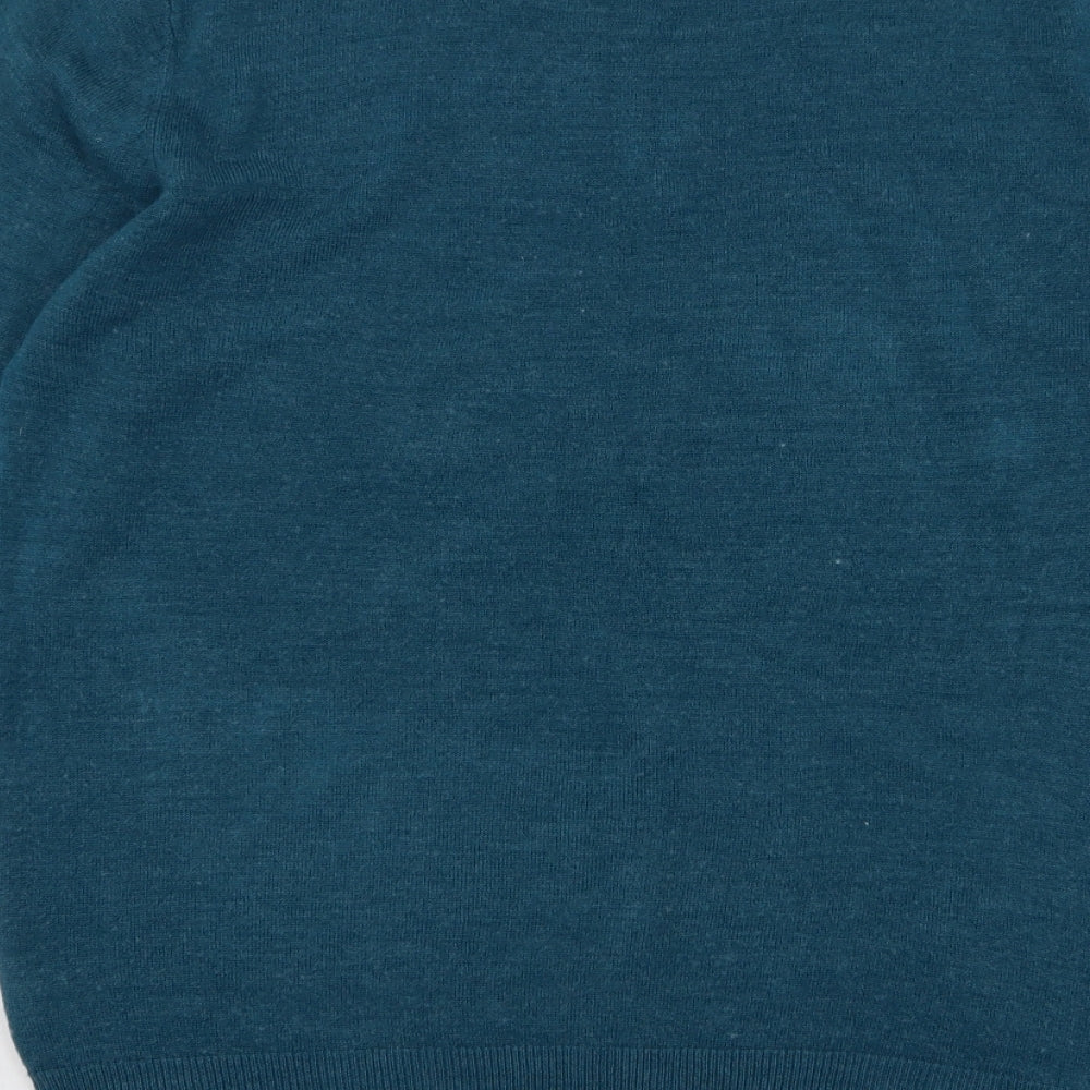 Cedar Wood State Mens Blue Round Neck  Acrylic Pullover Jumper Size M