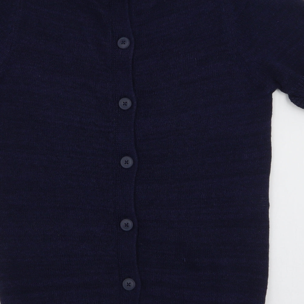 Laura Ashley Womens Blue Round Neck  Cotton Pullover Jumper Size 10