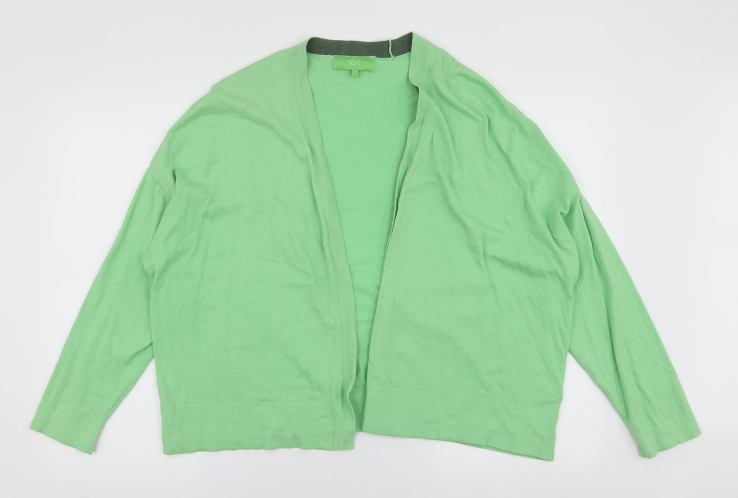 NEXT Womens Green V-Neck  Cotton Cardigan Jumper Size 14