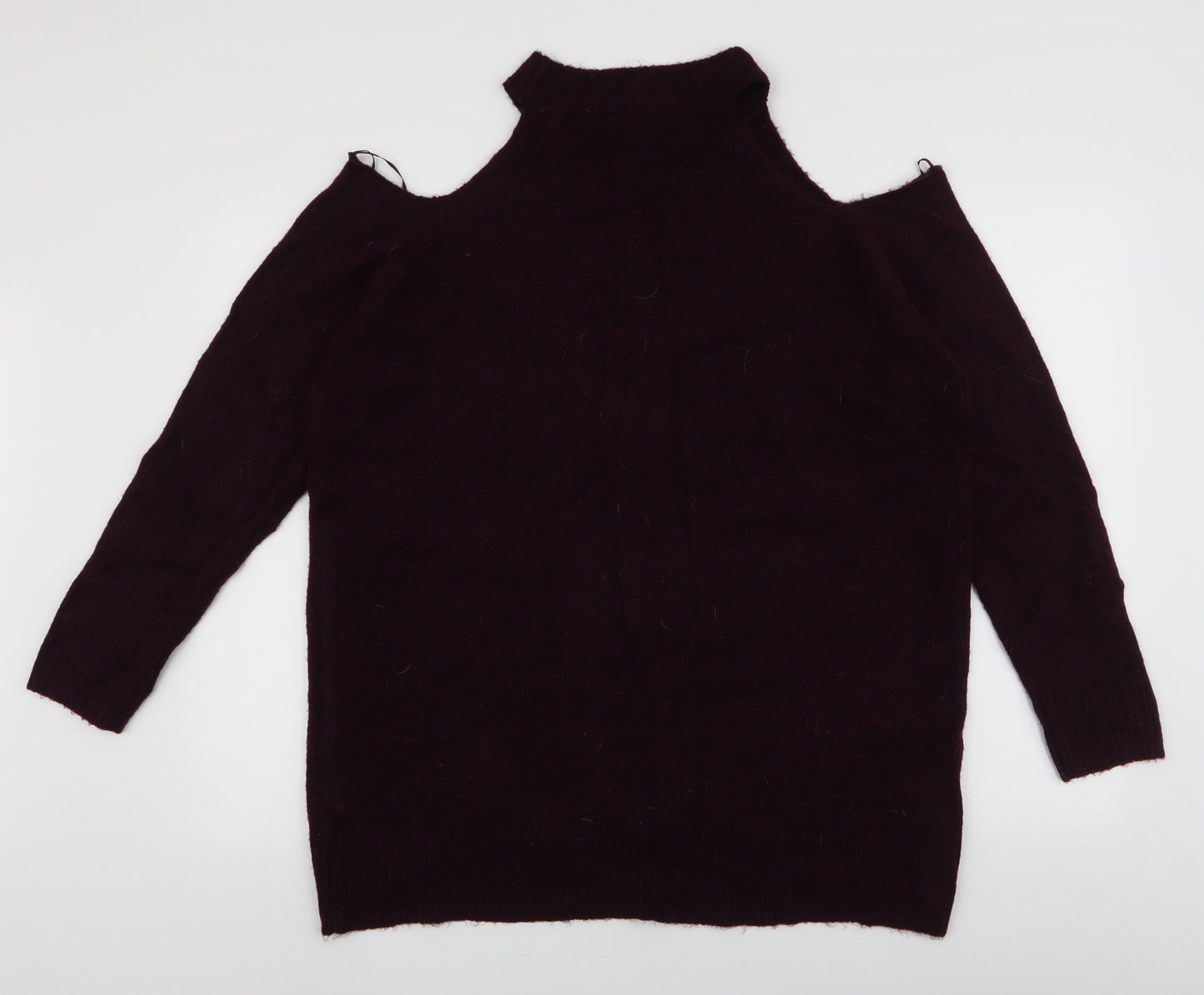 New Look Womens Purple High Neck  Acrylic Pullover Jumper Size L