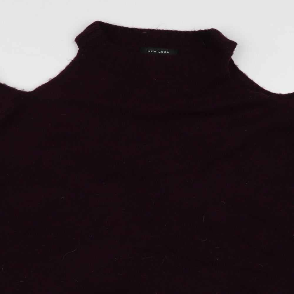 New Look Womens Purple High Neck  Acrylic Pullover Jumper Size L
