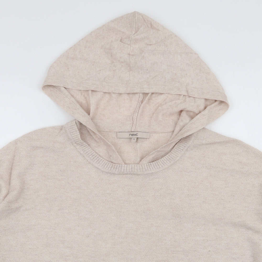 NEXT Womens Beige  Polyester Pullover Hoodie Size 14  Pullover