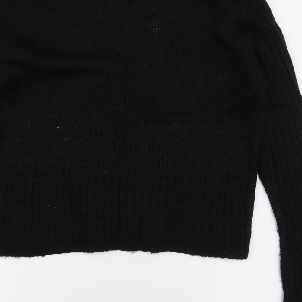 Evie  Womens Black V-Neck  Acrylic Cardigan Jumper Size 10