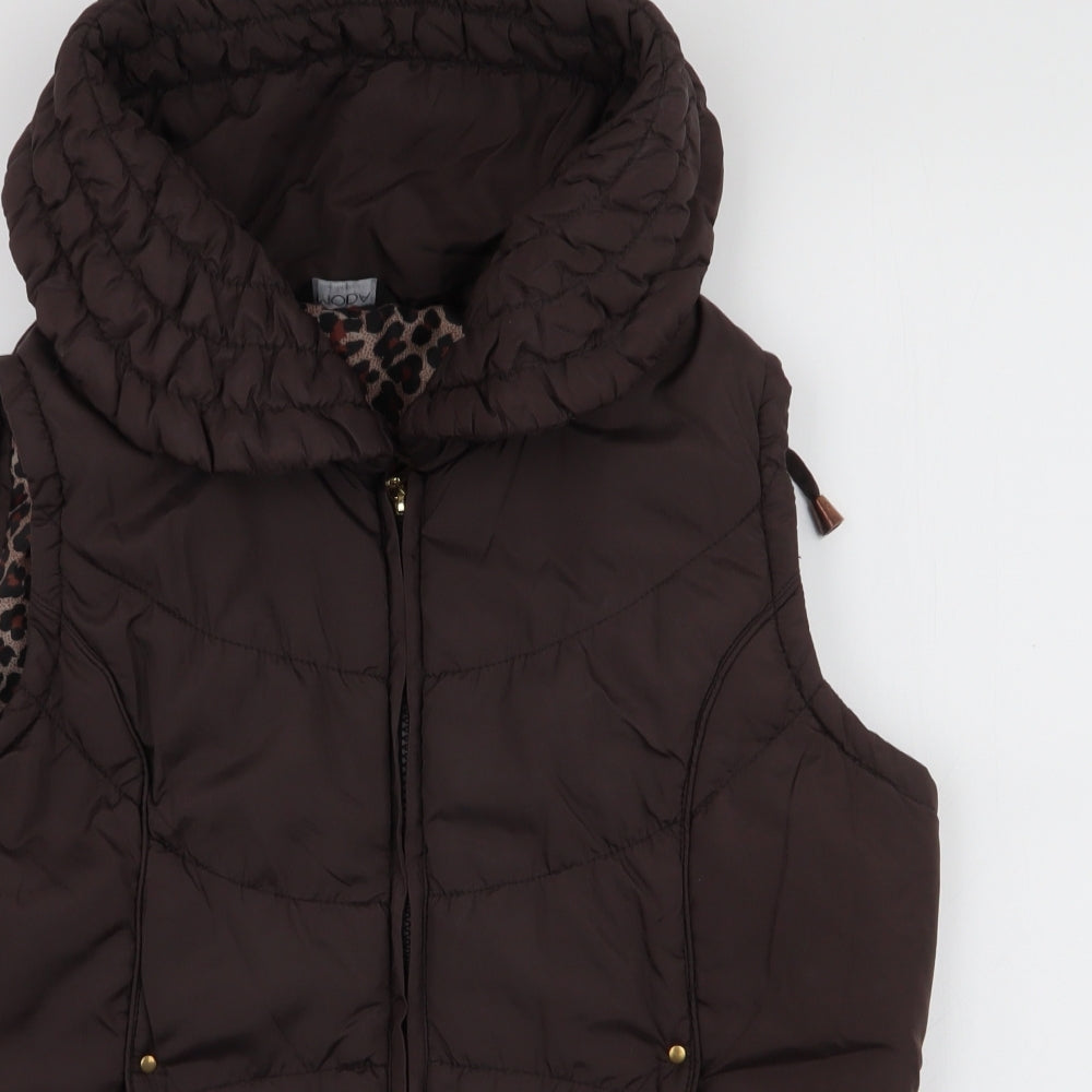 George Womens Brown   Gilet Coat Size 16  Zip