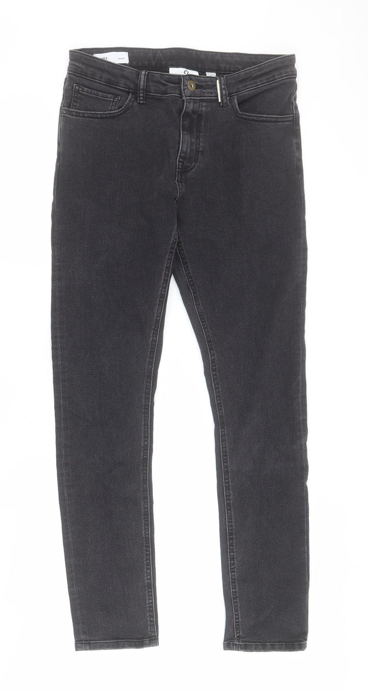 COLLUSION Womens Black Cotton Skinny Jeans Size 34 L29 in Regular Zip
