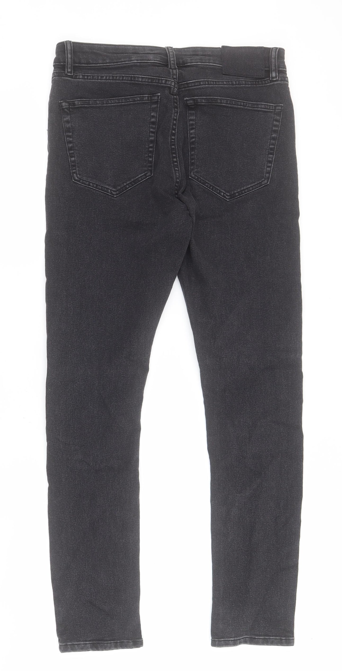 COLLUSION Womens Black  Cotton Skinny Jeans Size 34 L29 in Regular Zip