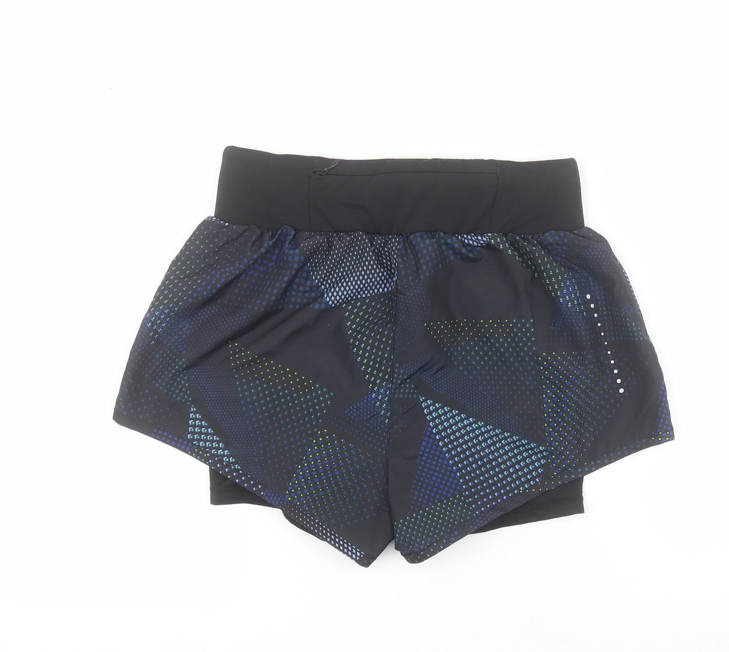 Crivit Womens Black Geometric Polyester Athletic Shorts Size XS L3 in Regular