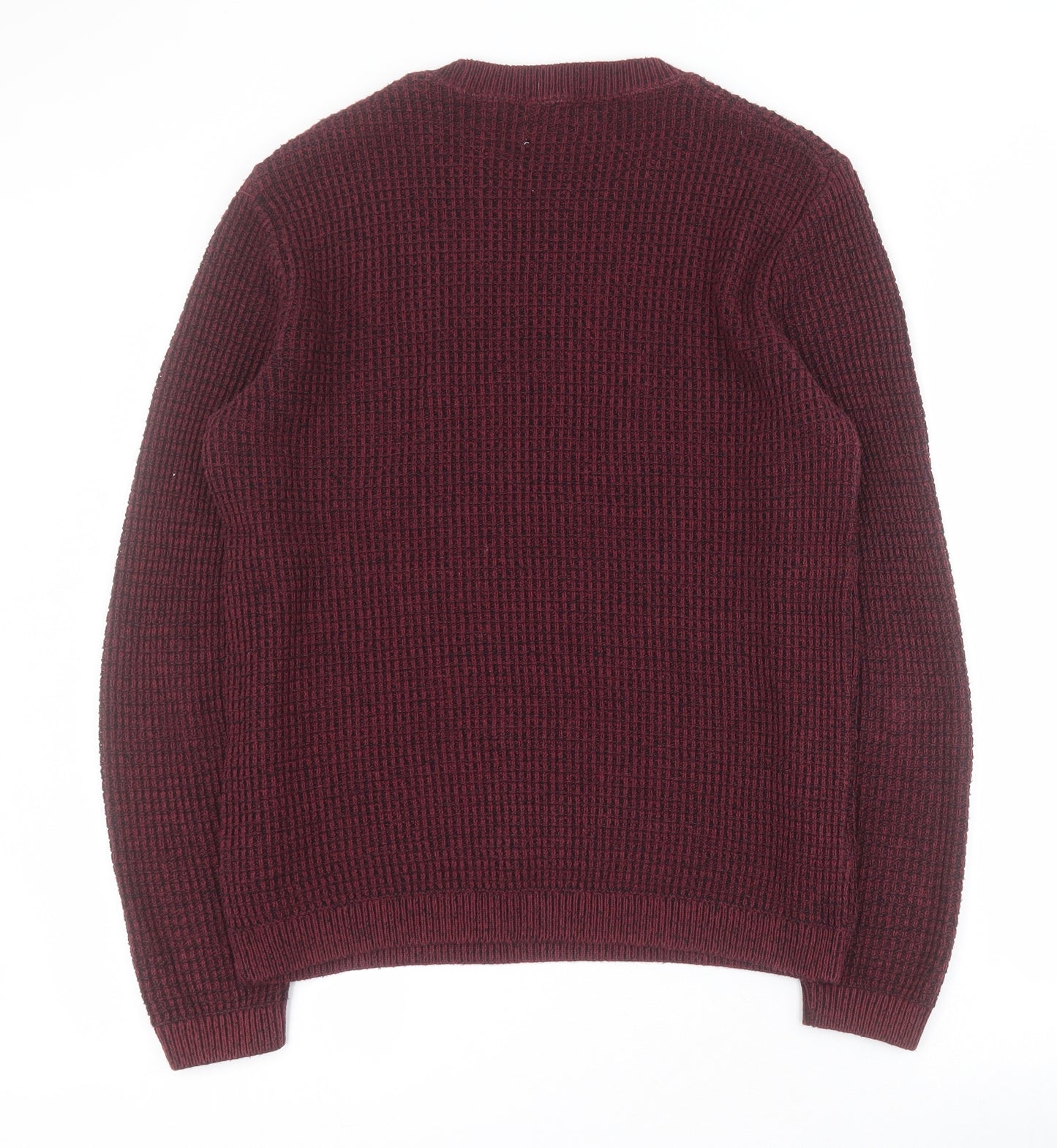 Topman Mens Red Crew Neck  Cotton Pullover Jumper Size M