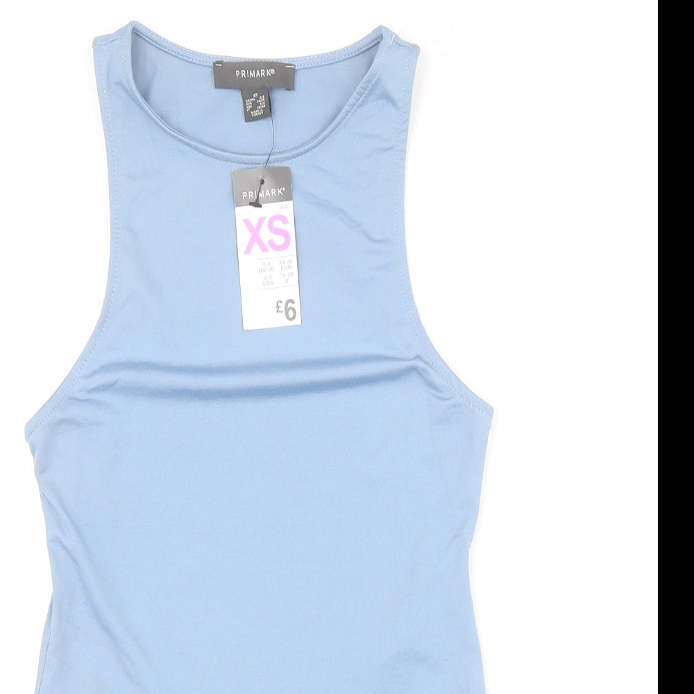 Primark Womens Blue  Polyamide Bodysuit One-Piece Size XS L10 in Snap