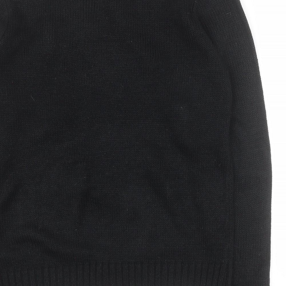 George Womens Black Round Neck  Acrylic Pullover Jumper Size S   - Christmas