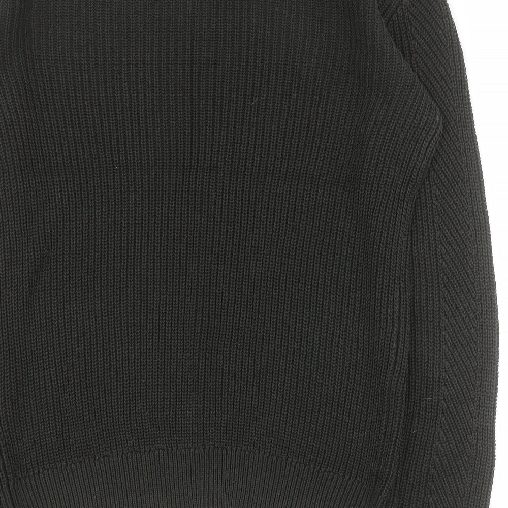H&M Mens Green Round Neck  Acrylic Pullover Jumper Size M