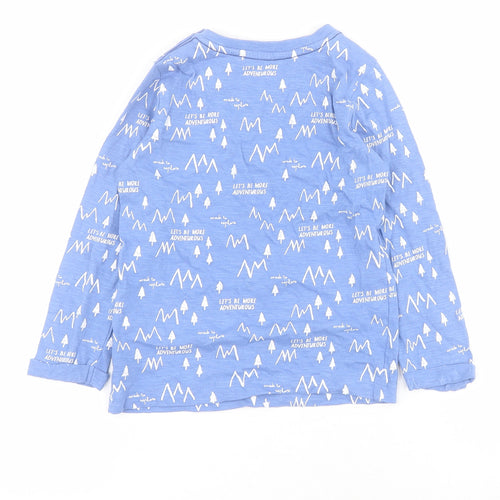 Mothercare Boys Blue  100% Cotton Pullover Polo Size 2-3 Years Crew Neck Pullover
