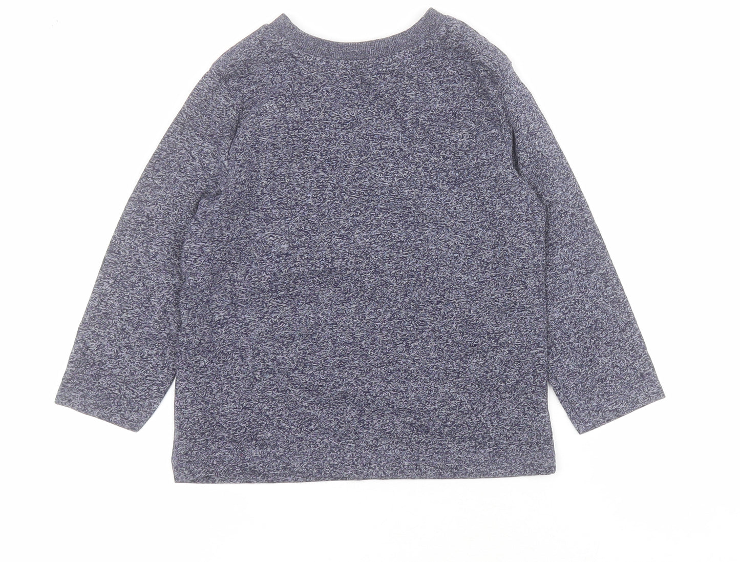 F&F Boys Blue  Cotton Pullover T-Shirt Size 2-3 Years Crew Neck Pullover - Christmas