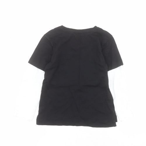 George Boys Black  100% Cotton Pullover Polo Size 2-3 Years Crew Neck Pullover