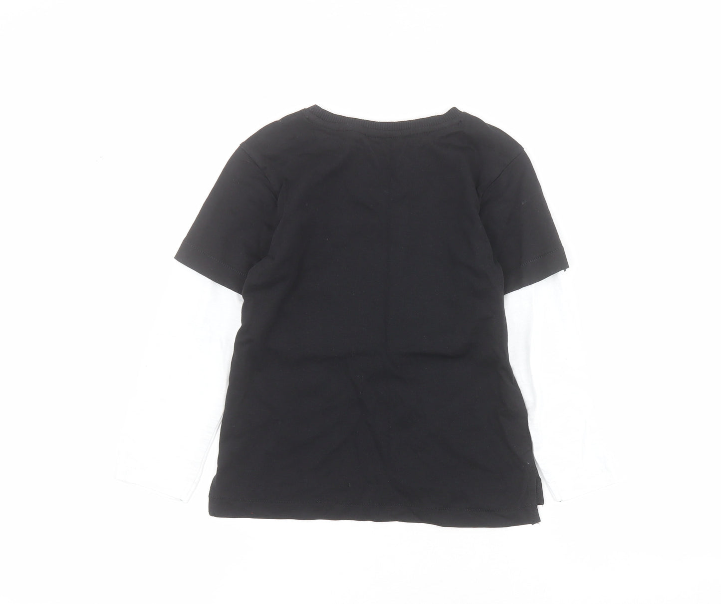 George Boys Black  100% Cotton Pullover Polo Size 2-3 Years Crew Neck Pullover