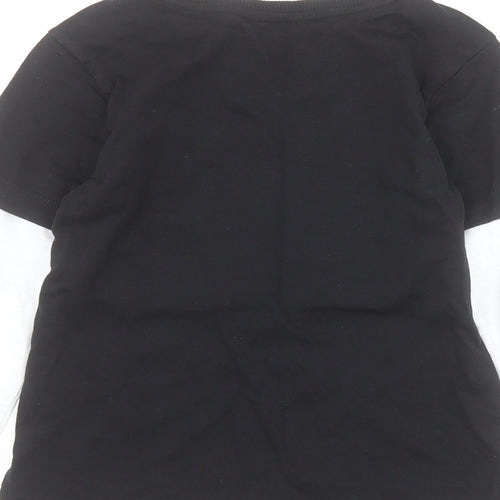 George Boys Black  100% Cotton Pullover Polo Size 2-3 Years Crew Neck Pullover