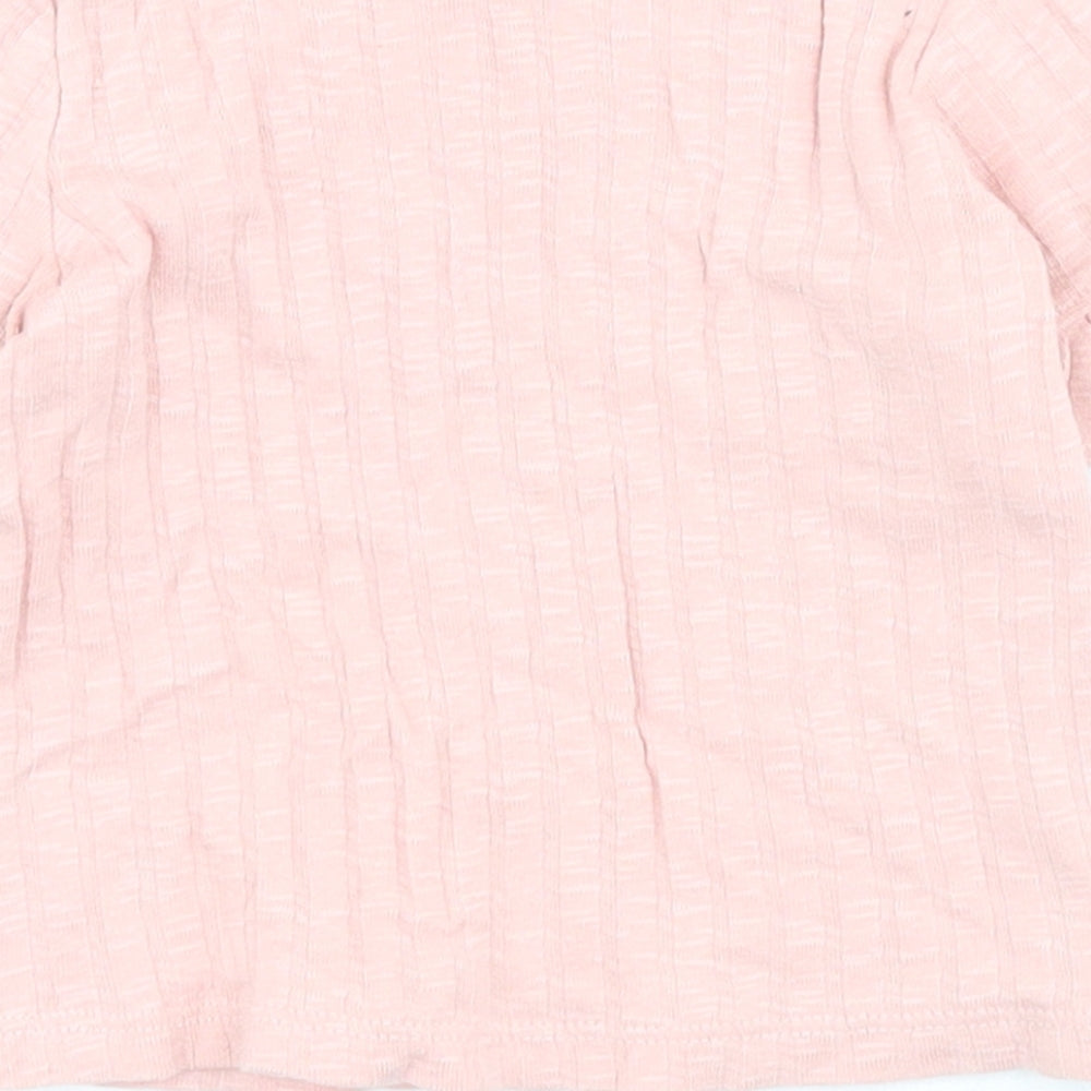 George Baby Pink  100% Cotton Pullover T-Shirt Size 6-9 Months Off the Shoulder Pullover - Ribbed