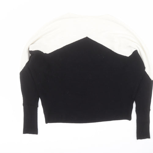 Primark Womens Black Round Neck  Viscose Pullover Jumper Size S