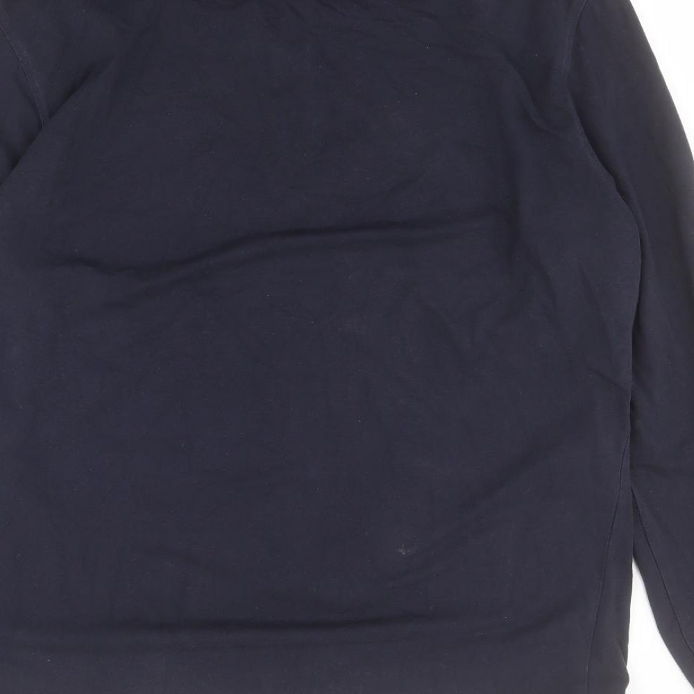 Marks and Spencer Mens Black  Cotton  Polo Size L Collared Button