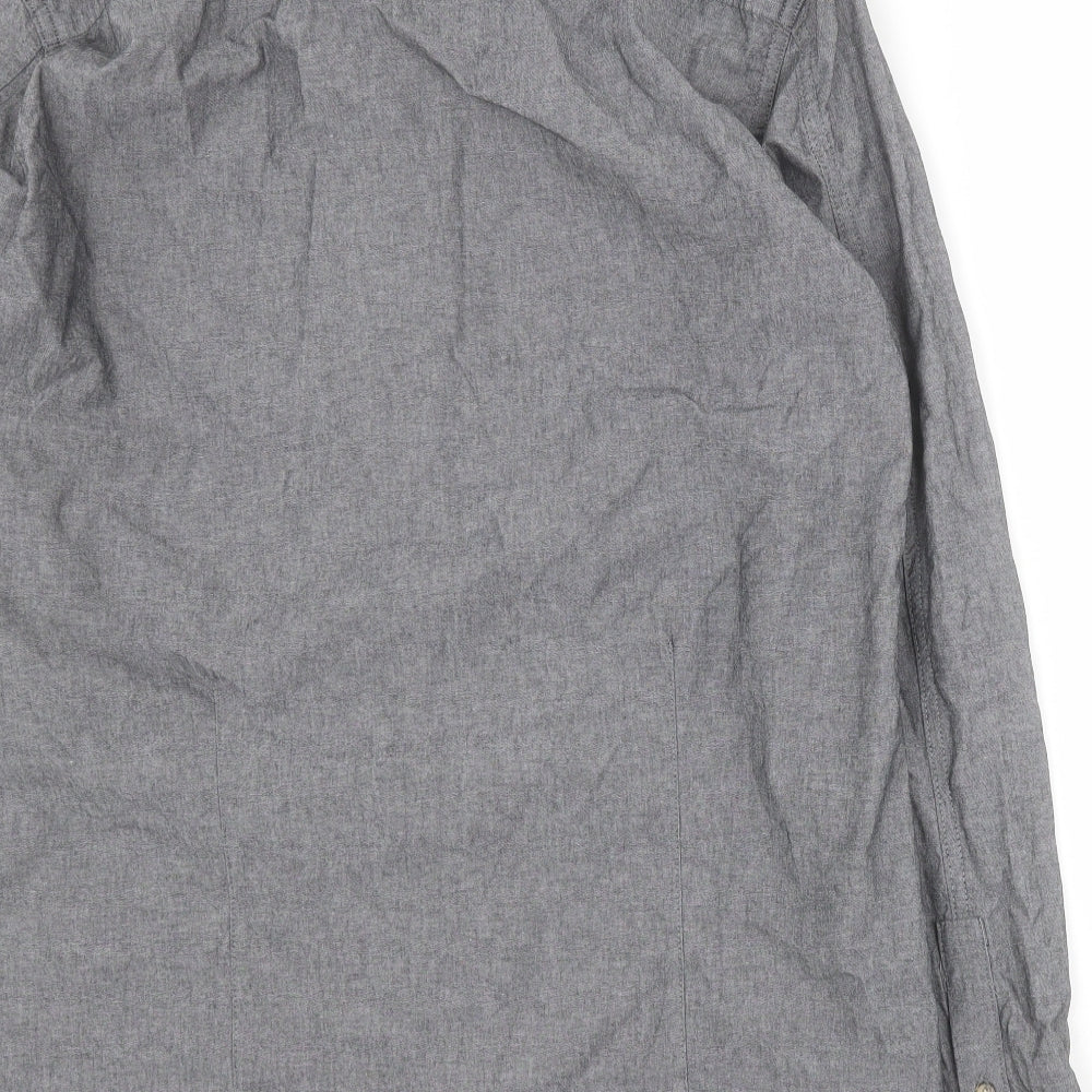 Industrialize Mens Grey  Cotton  Button-Up Size L Collared Button