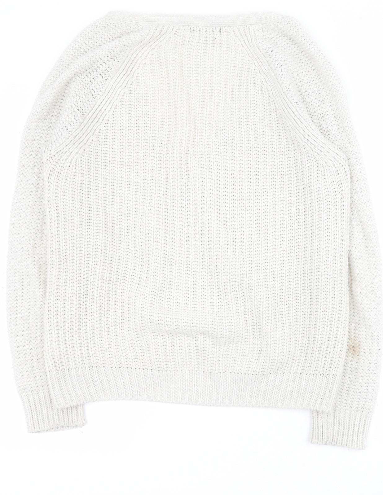 New Look Womens White V-Neck  Acrylic Cardigan Jumper Size 10