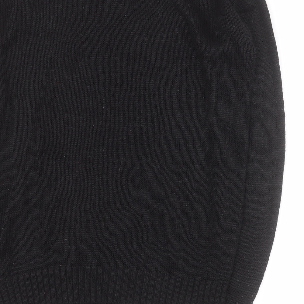 New Look Womens Black Round Neck  Acrylic Pullover Jumper Size 10   - Christmas
