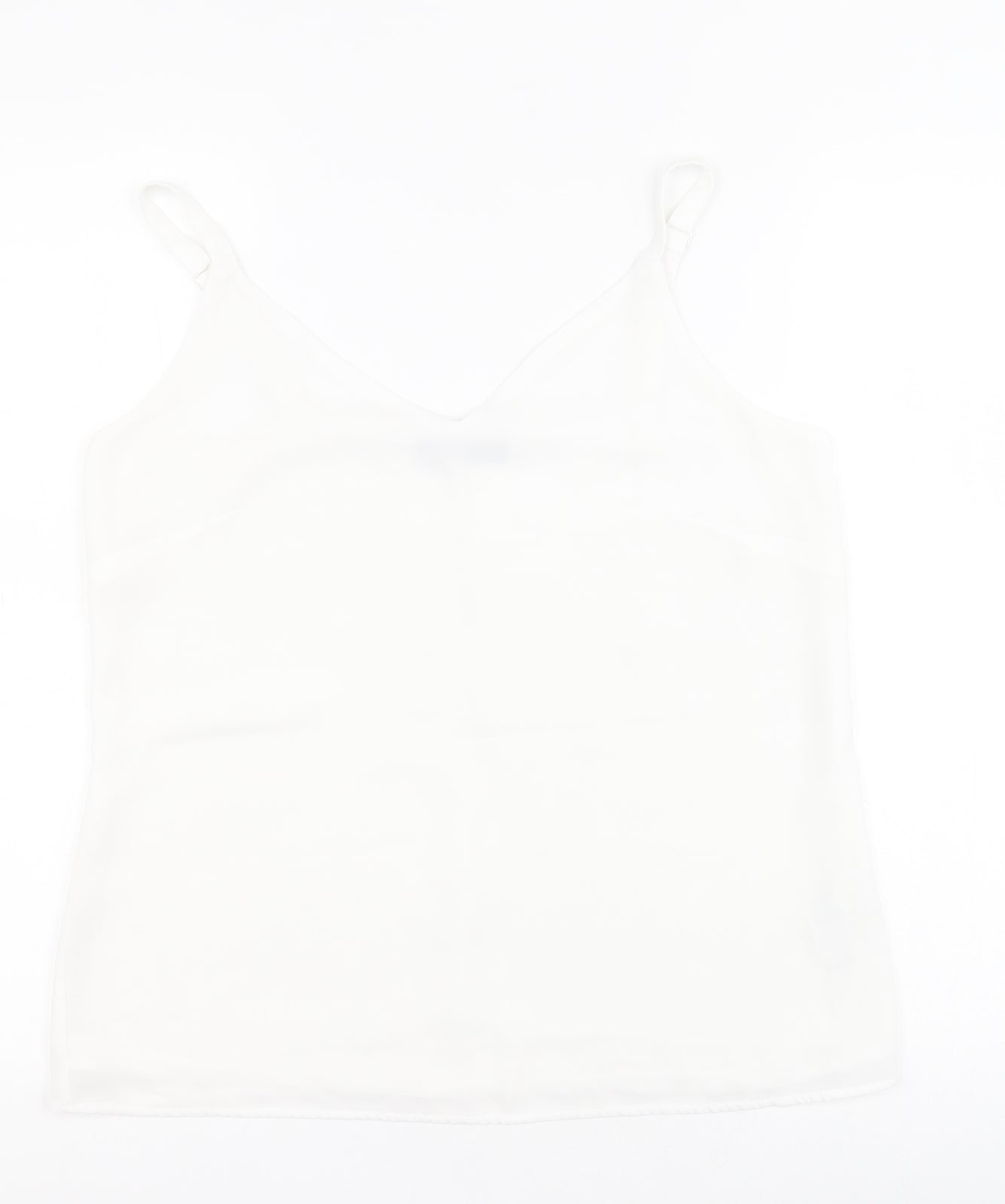 F&F Womens White  Polyester Camisole Blouse Size 12 V-Neck