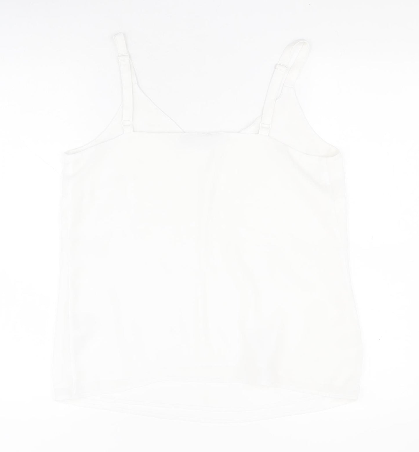 F&F Womens White  Polyester Camisole Blouse Size 12 V-Neck
