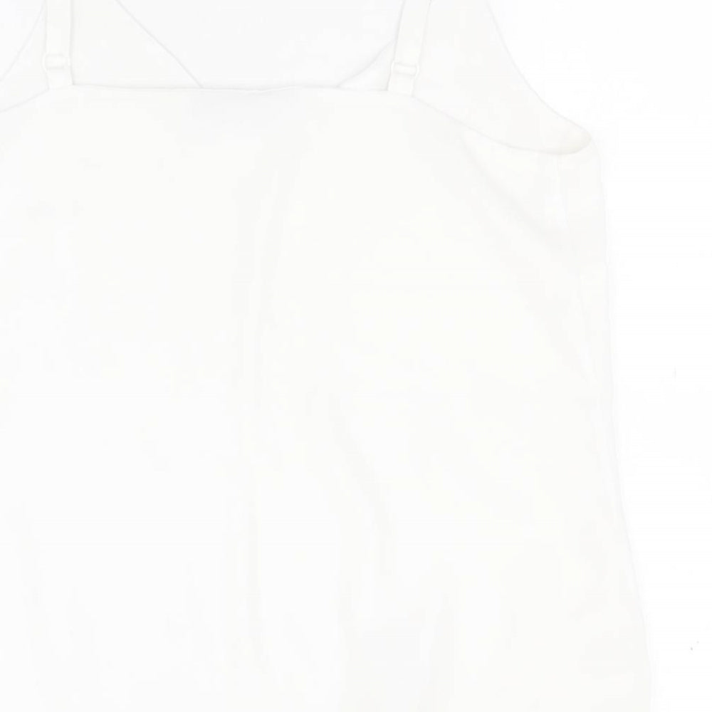 F&F Womens White  Polyester Camisole Blouse Size 12 V-Neck