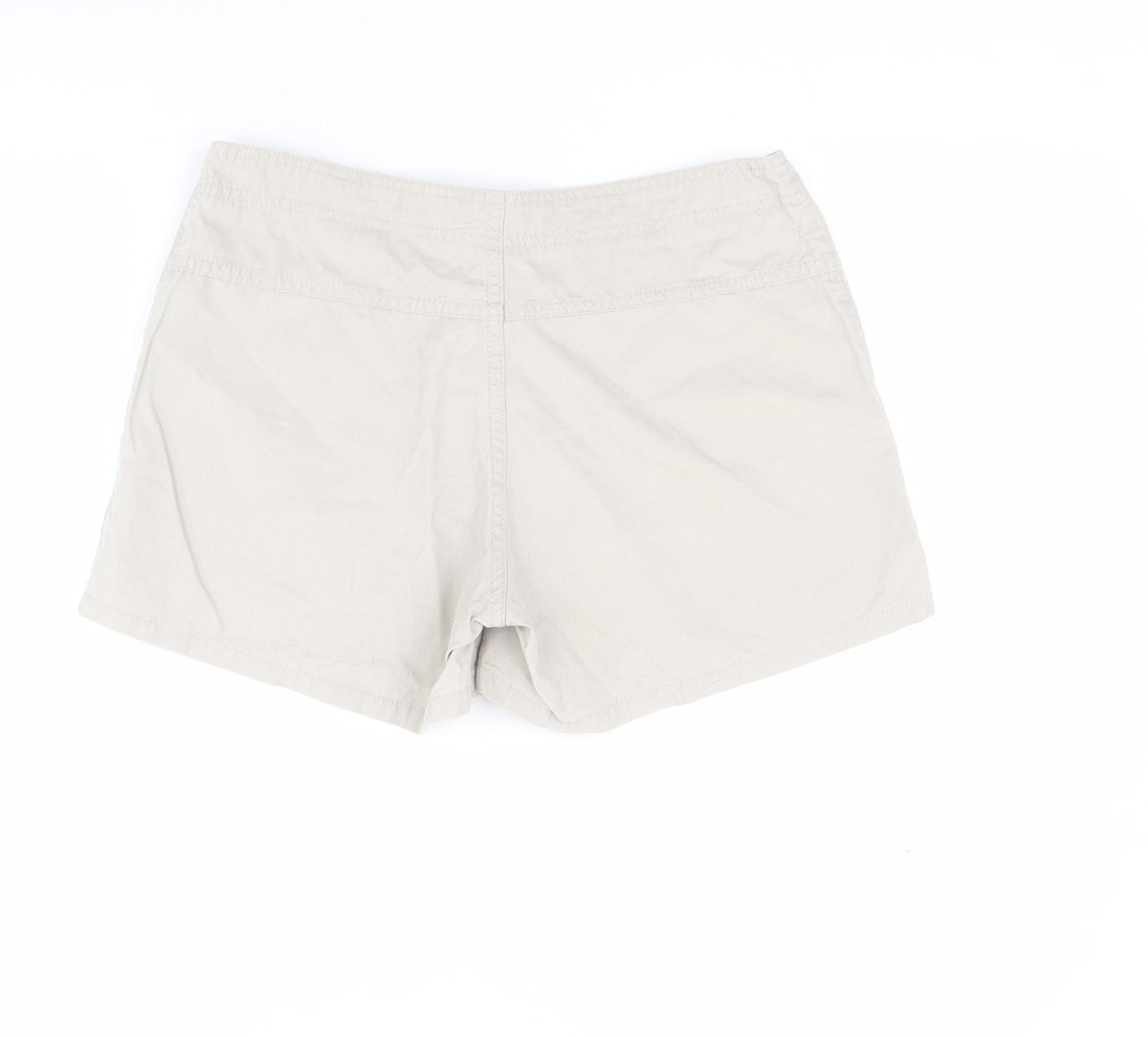 Dunnes Womens Beige  100% Cotton Chino Shorts Size 10 L5 in Regular Zip