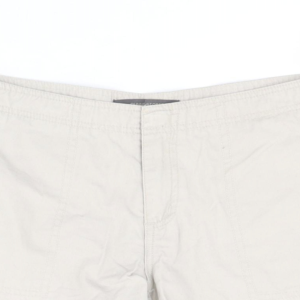 Dunnes Womens Beige  100% Cotton Chino Shorts Size 10 L5 in Regular Zip