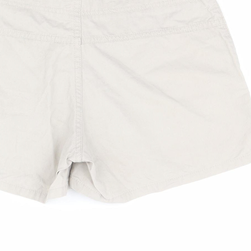 Dunnes Womens Beige  100% Cotton Chino Shorts Size 10 L5 in Regular Zip