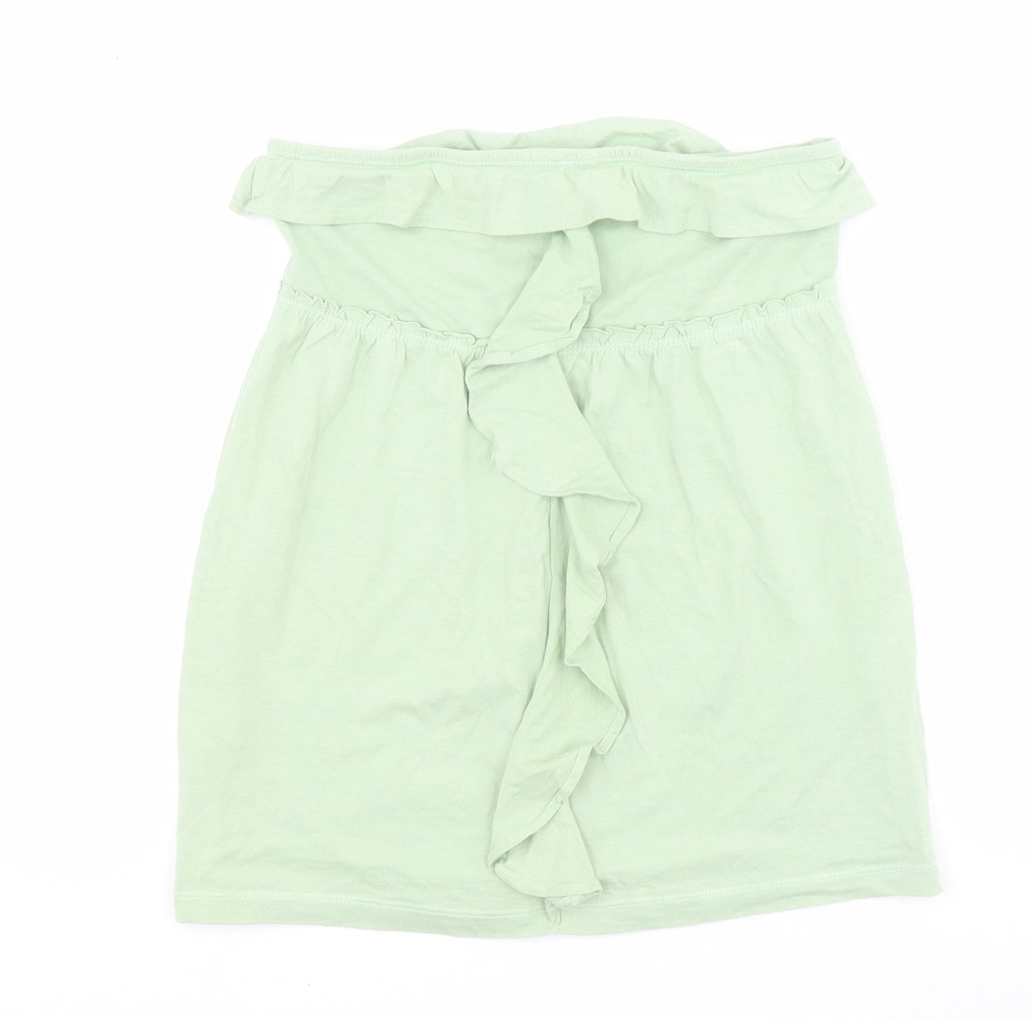 Matalan Womens Green  100% Cotton Basic Blouse Size 8 Off the Shoulder