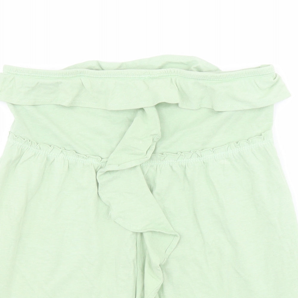 Matalan Womens Green  100% Cotton Basic Blouse Size 8 Off the Shoulder